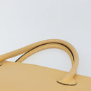 CELINE Hand Bag Leather Beige Gold Auth ki6269-8