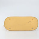 CELINE Hand Bag Leather Beige Gold Auth ki6269-5