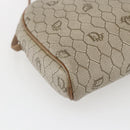 Christian Dior Honeycomb Canvas Shoulder Bag PVC Beige Gold Auth ki6276-13