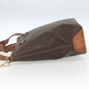 CELINE Macadam Canvas Tote Bag PVC Leather 2way Brown Gold Auth ki6278-3