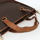 CELINE Macadam Canvas Tote Bag PVC Leather 2way Brown Gold Auth ki6278-7