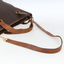 CELINE Macadam Canvas Tote Bag PVC Leather 2way Brown Gold Auth ki6278-8