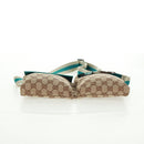 GUCCI GG Canvas Waist Bag Beige Turquoise Blue Silver 28566 Auth ki6279V-5