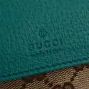 GUCCI GG Canvas Waist Bag Beige Turquoise Blue Silver 28566 Auth ki6279V-18