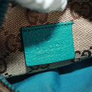 GUCCI GG Canvas Waist Bag Beige Turquoise Blue Silver 28566 Auth ki6279V-21