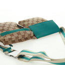 GUCCI GG Canvas Waist Bag Beige Turquoise Blue Silver 28566 Auth ki6279V-6