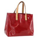 LOUIS VUITTON Monogram Vernis Reade PM Handtasche Pomme D'amour M91990 Auth ki6280-1