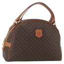 CELINE Macadam Canvas Handtasche PVC Leder Braun Gold Auth ki6282-1