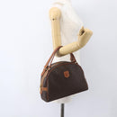 CELINE Macadam Canvas Handtasche PVC Leder Braun Gold Auth ki6282-22