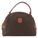 CELINE Macadam Canvas Handtasche PVC Leder Braun Gold Auth ki6282-13