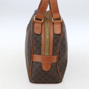 CELINE Macadam Canvas Handtasche PVC Leder Braun Gold Auth ki6282-4