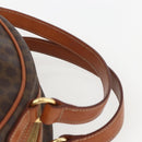 CELINE Macadam Canvas Handtasche PVC Leder Braun Gold Auth ki6282-8