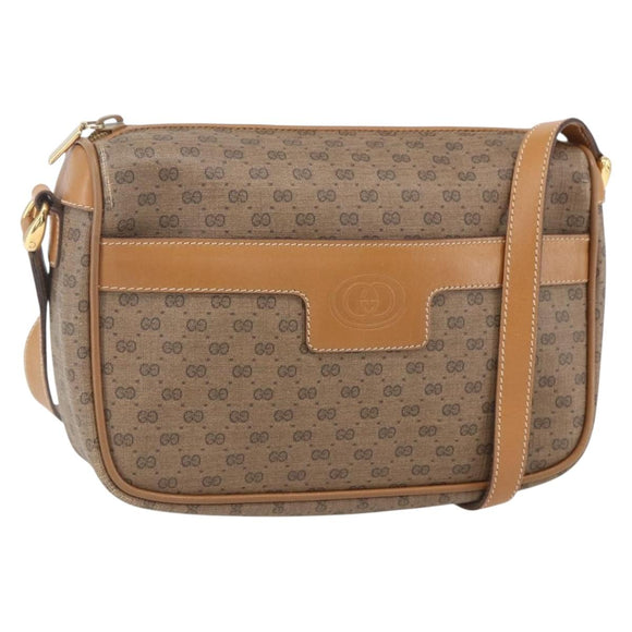 GUCCI Micro GG Supreme Shoulder Bag PVC Beige Gold 001 14 0412 Auth ki6283