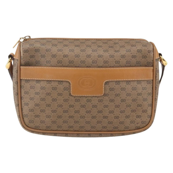 GUCCI Micro GG Supreme Shoulder Bag PVC Beige Gold 001 14 0412 Auth ki6283