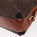 CELINE Macadam Canvas Shoulder Bag PVC Leather Brown Gold Auth ki6284-14