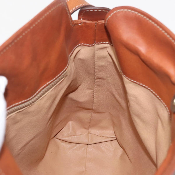 CELINE Macadam Canvas Shoulder Bag PVC Leather Brown Gold Auth ki6284