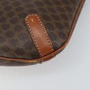 CELINE Macadam Canvas Tote Bag PVC Leather Brown Gold Auth ki6285-9