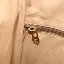 CELINE Macadam Canvas Tote Bag PVC Leather Brown Gold Auth ki6285-21