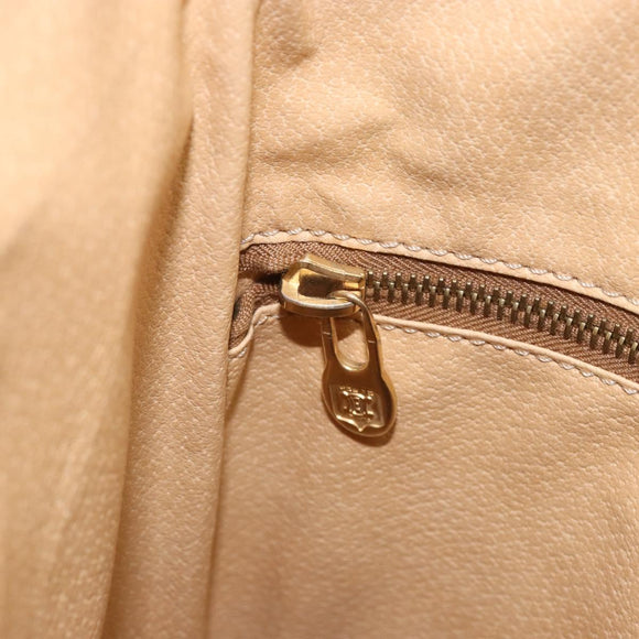 CELINE Macadam Canvas Tote Bag PVC Leather Brown Gold Auth ki6285