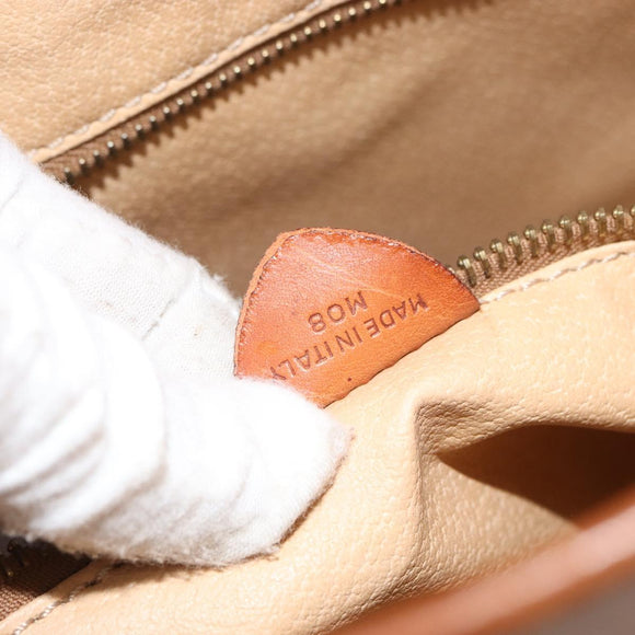 CELINE Macadam Canvas Tote Bag PVC Leather Brown Gold Auth ki6285