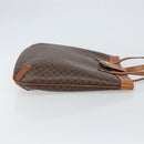 CELINE Macadam Canvas Tote Bag PVC Leather Brown Gold Auth ki6285-3