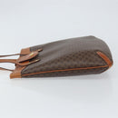 CELINE Macadam Canvas Tote Bag PVC Leather Brown Gold Auth ki6285-4