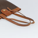 CELINE Macadam Canvas Tote Bag PVC Leather Brown Gold Auth ki6285-7