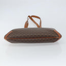 CELINE Macadam Canvas Tote Bag PVC Leather Brown Gold Auth ki6285-5