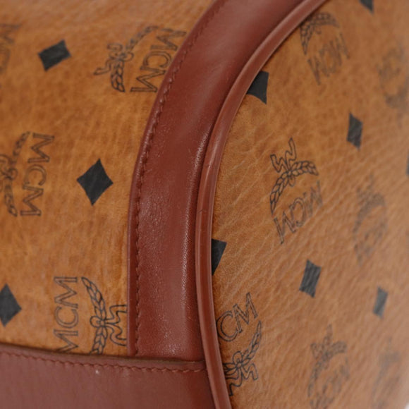 MCM Logogram Vicetos Shoulder Bag PVC Leather Brown Gold Auth ki6291