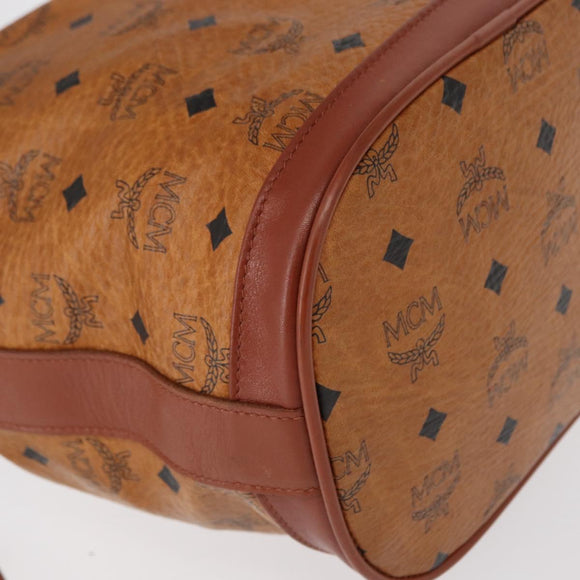 MCM Logogram Vicetos Shoulder Bag PVC Leather Brown Gold Auth ki6291