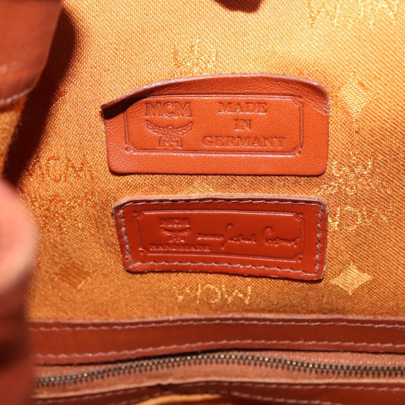 MCM Logogram Vicetos Shoulder Bag PVC Leather Brown Gold Auth ki6291