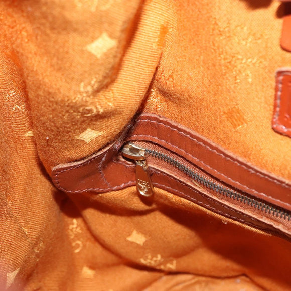 MCM Logogram Vicetos Shoulder Bag PVC Leather Brown Gold Auth ki6291