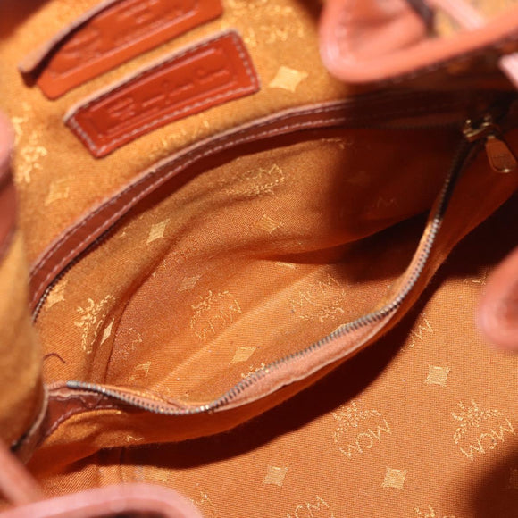 MCM Logogram Vicetos Shoulder Bag PVC Leather Brown Gold Auth ki6291