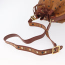 MCM Logogram Vicetos Shoulder Bag PVC Leather Brown Gold Auth ki6291-7