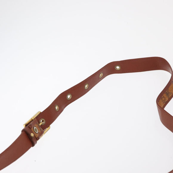 MCM Logogram Vicetos Shoulder Bag PVC Leather Brown Gold Auth ki6291