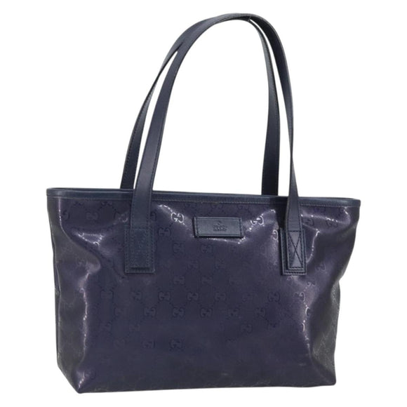 GUCCI GG Implementation Tote Bag PVC Purple Navy 211138 Auth ki6292