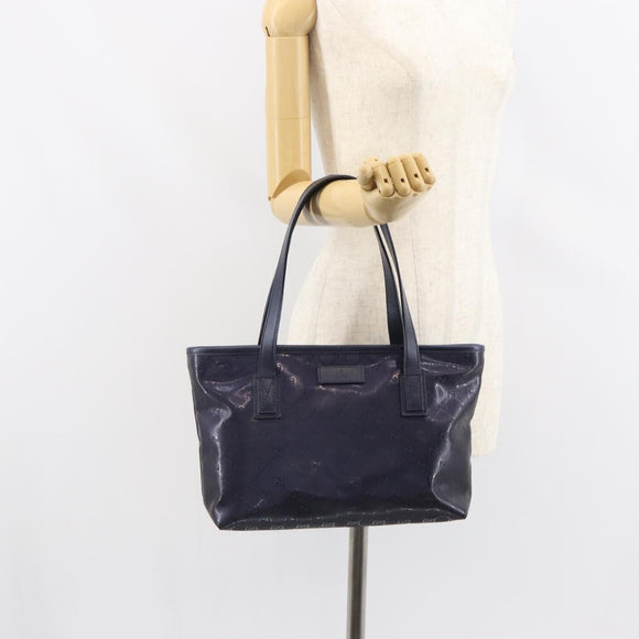 GUCCI GG Implementation Tote Bag PVC Purple Navy 211138 Auth ki6292