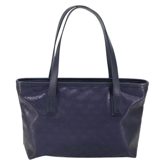GUCCI GG Implementation Tote Bag PVC Purple Navy 211138 Auth ki6292