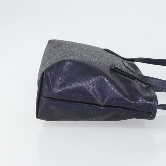 GUCCI GG Implementation Tote Bag PVC Purple Navy 211138 Auth ki6292