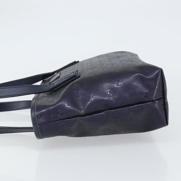 GUCCI GG Implementation Tote Bag PVC Purple Navy 211138 Auth ki6292