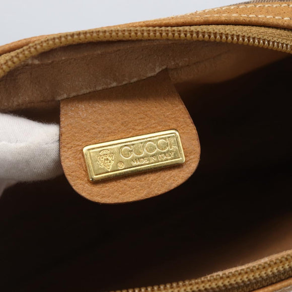 GUCCI Micro GG Supreme Clutch Bag PVC Beige Gold 014 58 0097 Auth ki6293