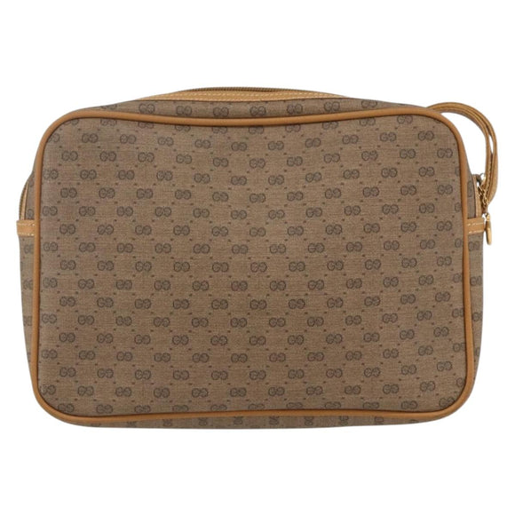 GUCCI Micro GG Supreme Clutch Bag PVC Beige Gold 014 58 0097 Auth ki6293