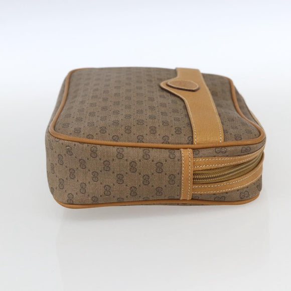 GUCCI Micro GG Supreme Clutch Bag PVC Beige Gold 014 58 0097 Auth ki6293