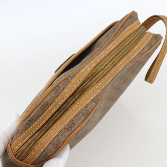 GUCCI Micro GG Supreme Clutch Bag PVC Beige Gold 014 58 0097 Auth ki6293