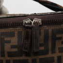 FENDI Zucca Canvas Vanity Pouch Black Brown Silver Auth ki6294-18
