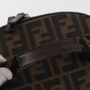 FENDI Zucca Canvas Vanity Pouch Black Brown Silver Auth ki6294-7