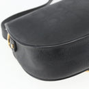 Christian Dior Trotter Canvas Oval Shoulder Bag PVC Black Gold Auth ki6295-13