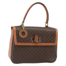 CELINE Macadam Canvas Hand Bag PVC Leather Brown Gold Auth ki6298-1
