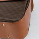CELINE Macadam Canvas Hand Bag PVC Leather Brown Gold Auth ki6298-14