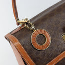 CELINE Macadam Canvas Hand Bag PVC Leather Brown Gold Auth ki6298-18